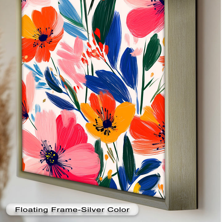 Joyful Bloom Burst – Lebendiges abstraktes Blumenölgemälde