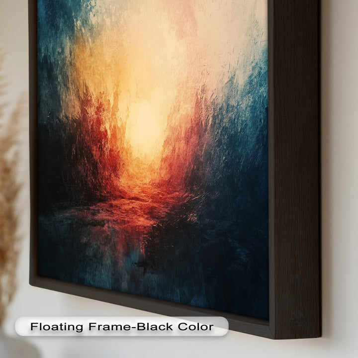Eclipse Awakening – Feuriges Lichtexplosion-Abstraktes Ölgemälde
