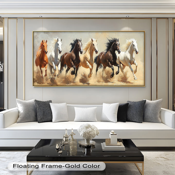 Thundering Harmony – Multicolor Horses Oil Painting