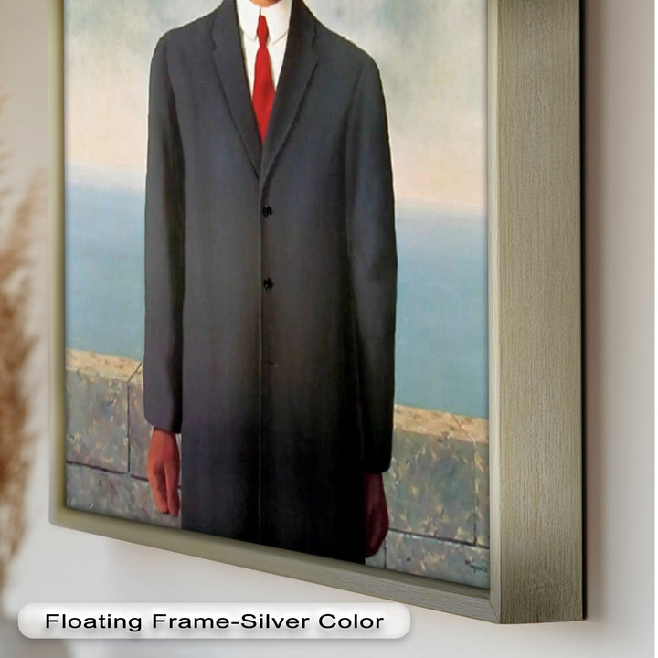 The Hidden Face – Surrealist Gentleman with Green Apple Oil Painting