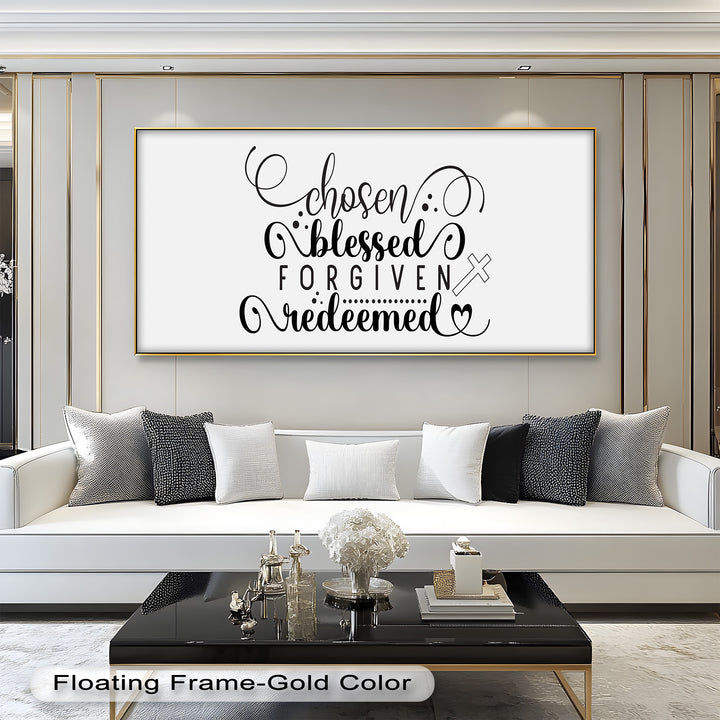Chosen, Blessed, Forgiven, Redeemed – Bible Verse Oil Painting