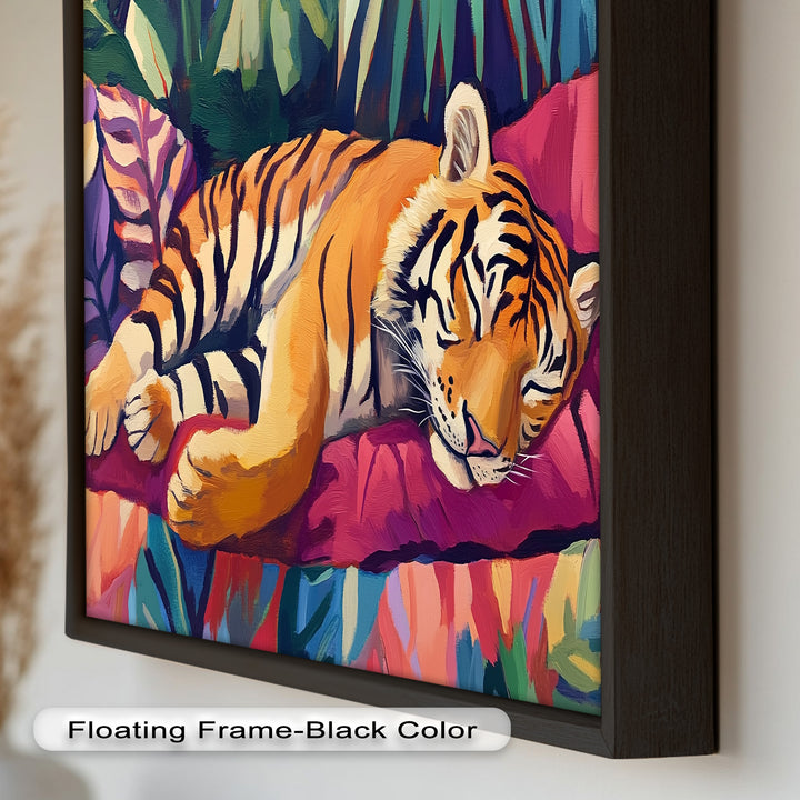 Resting Tiger Oil Painting – Fauvist Jungle Art