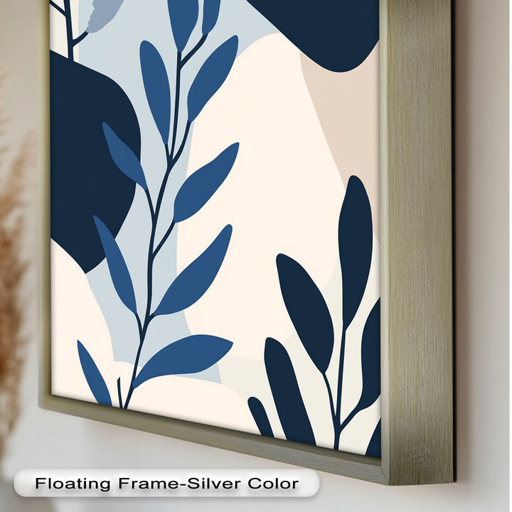 Indigo Serenity – Minimalist Botanical Oil Painting