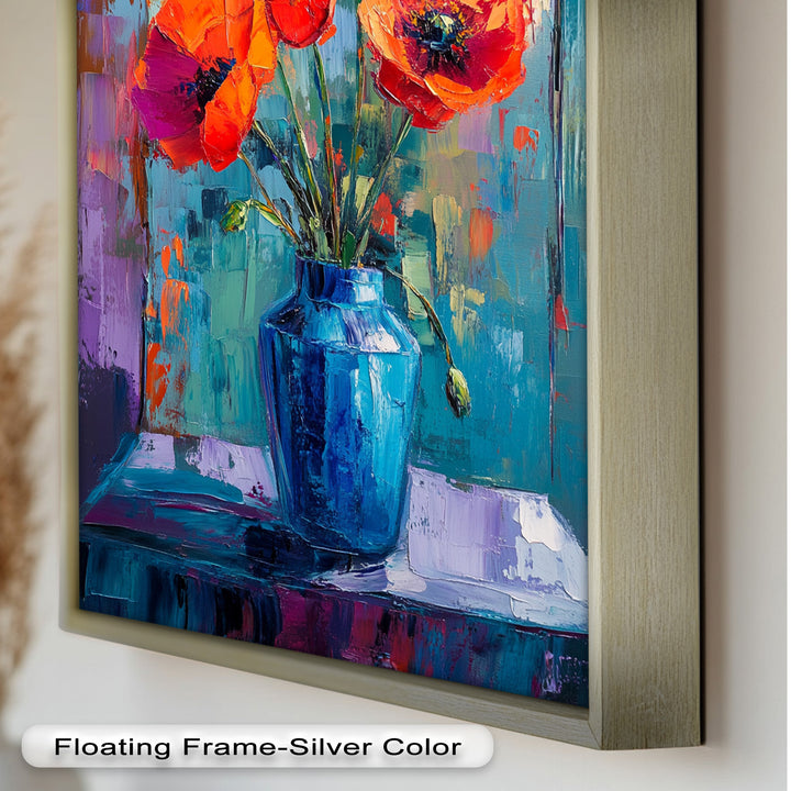 Crimson Blooms – Poppy Flower Oil Painting