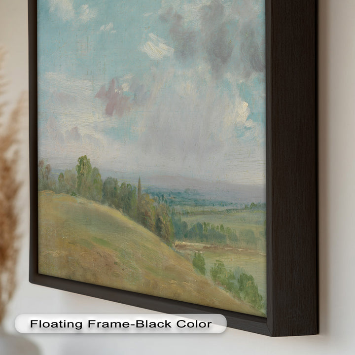 Vintage Landscape Framed Art – Rolling Hills Oil Painting