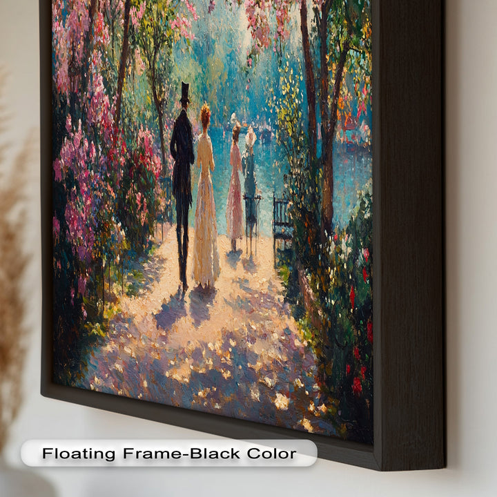 Springtime Promenade – Romantic Garden Path Impressionist Oil Painting