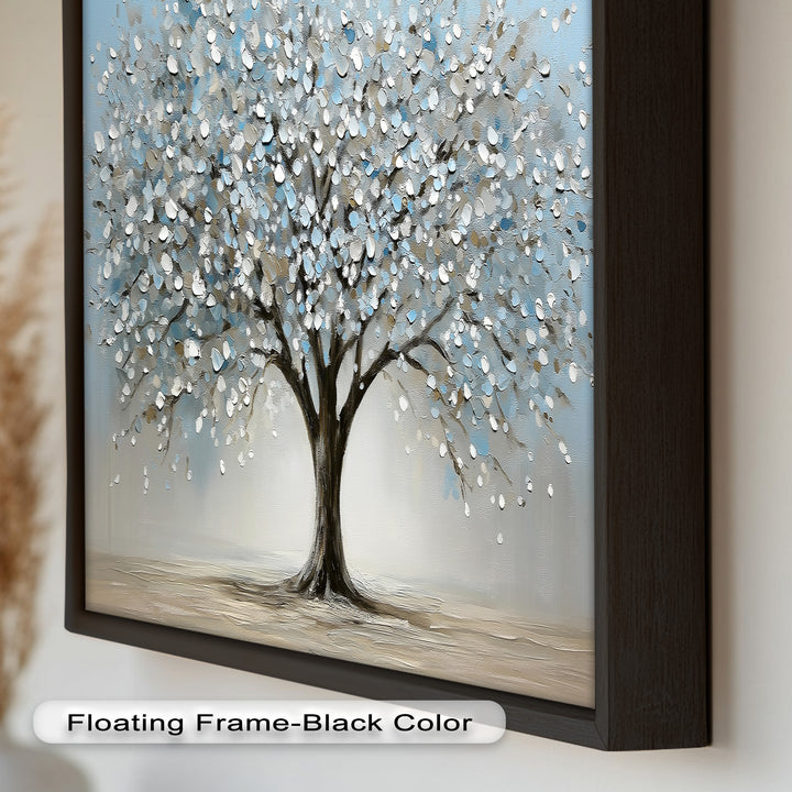 Snowflower Tree – Modern Framed Oil Painting