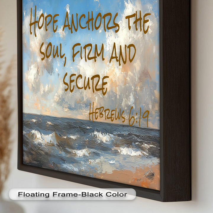 Hebrews 6:19 Bible Verse Oil Painting – Anchor of Hope Wall Art