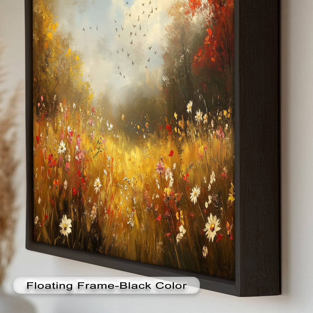 Flowers and Stream – Vibrant Autumn Oil Painting