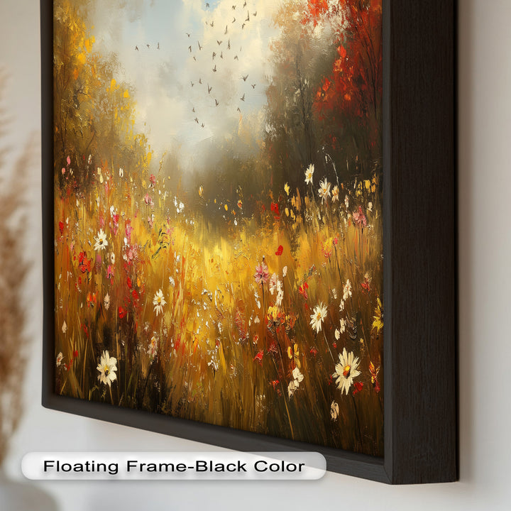 Flowers and Stream – Vibrant Autumn Oil Painting