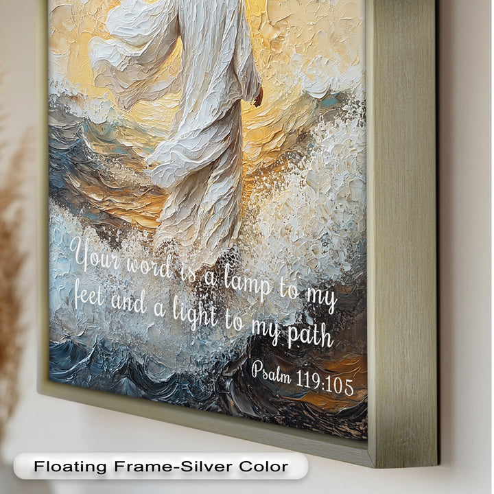 Psalm 119:105 – Your Word is a Lamp Bible Verse Oil Painting