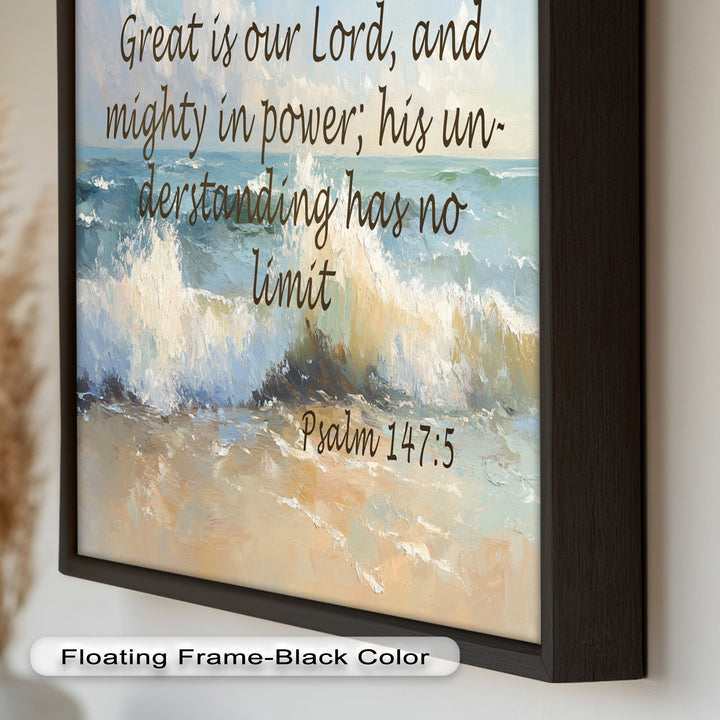 Psalm 147:5 – God's Power and Wisdom Bible Verse Oil Painting