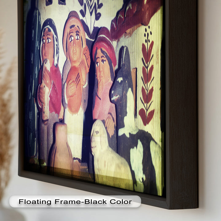 Village Harmony – Folk Clay Figures with Rustic Charm Oil Painting