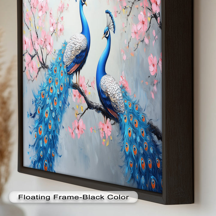 Peacocks Among Cherry Blossoms – Animal Oil Painting
