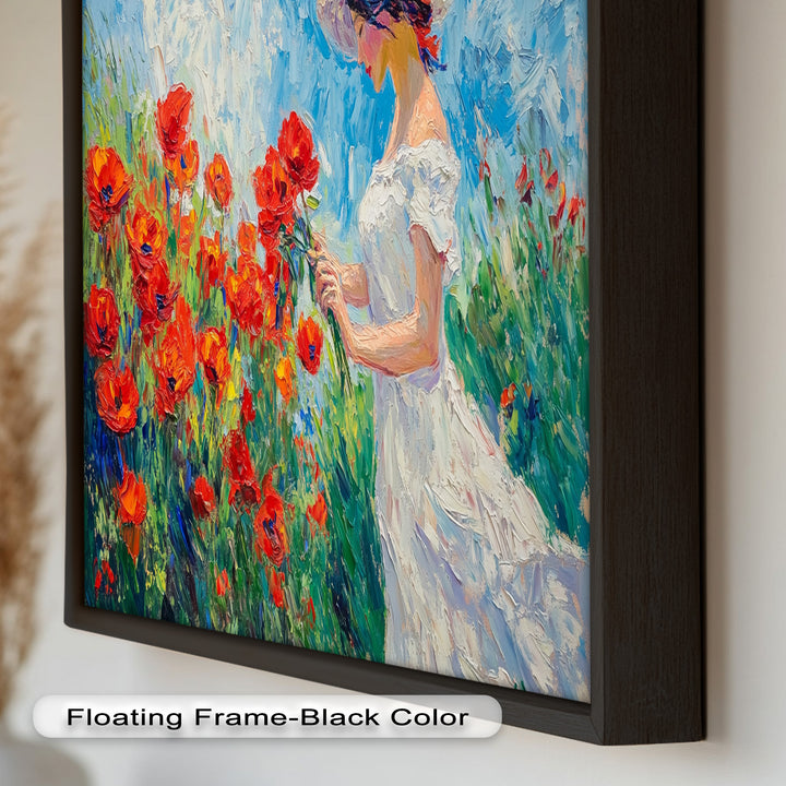Lady Among Poppies – Impressionist Garden Stroll Oil Painting