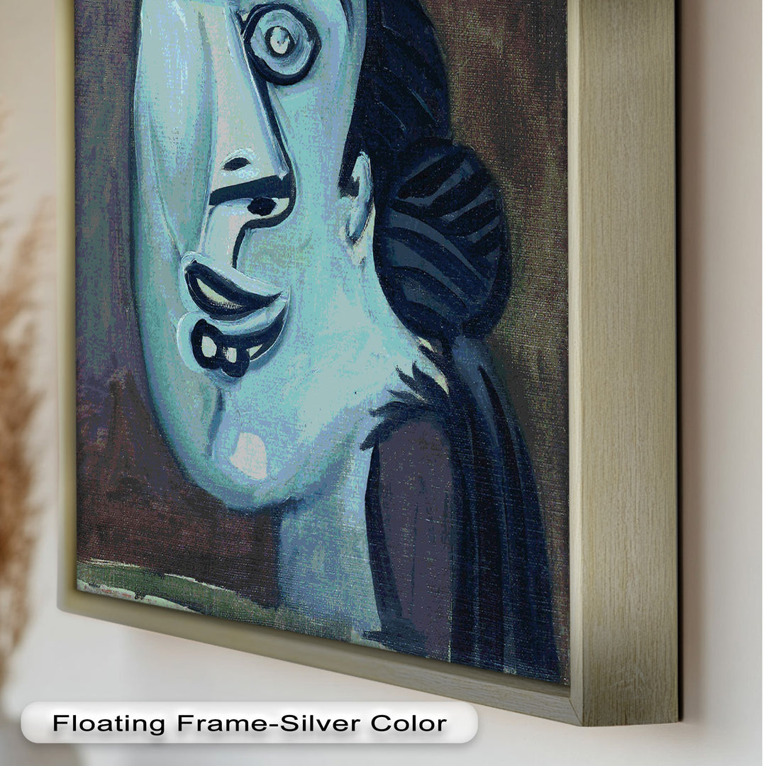 Twilight Reflections – Blue Cubist Woman Picasso Oil Painting