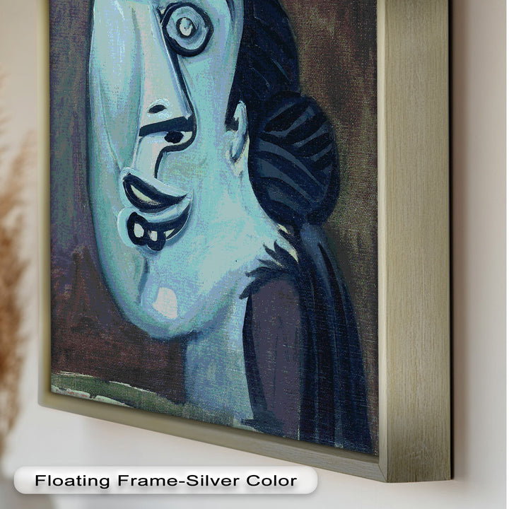 Twilight Reflections – Blue Cubist Woman Picasso Oil Painting