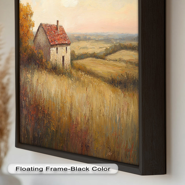 Rustikale Landhaus-Wandkunst – Golden Field Ölgemälde