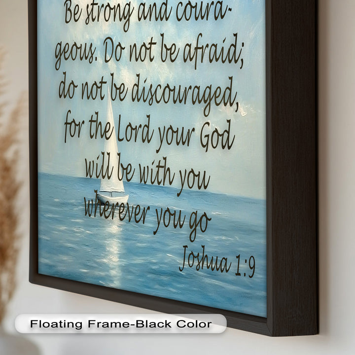 Joshua 1:9 – Courage and Strength Bible Verse Oil Painting