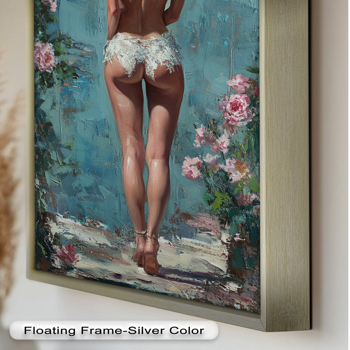 Garden Muse – Romantic Floral Nude Oil Painting