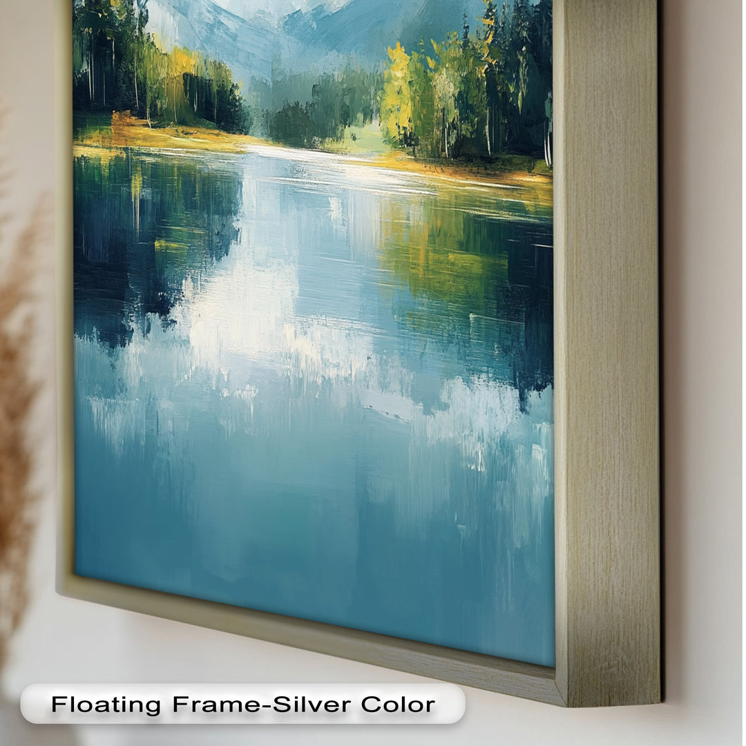 Stille Reflexion – Ruhige Berglandschaft am Hudson River, Ölgemälde