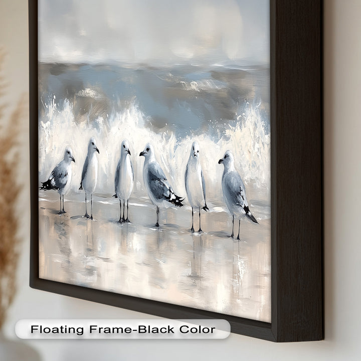 Seagulls and Surf – Bird Oil Painting