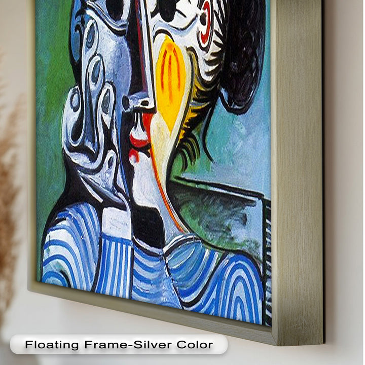 Striped Elegance – Picasso Cubist Portrait Oil Painting