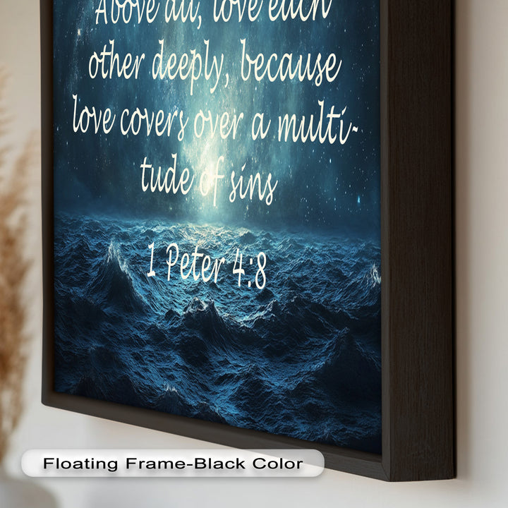 1 Peter 4:8 – Love and Forgiveness Bible Verse Oil Painting