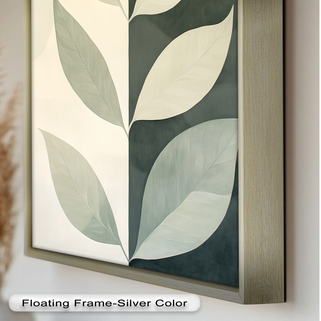 Minimalist Leaf  – Monochrome Botanical Oil Painting