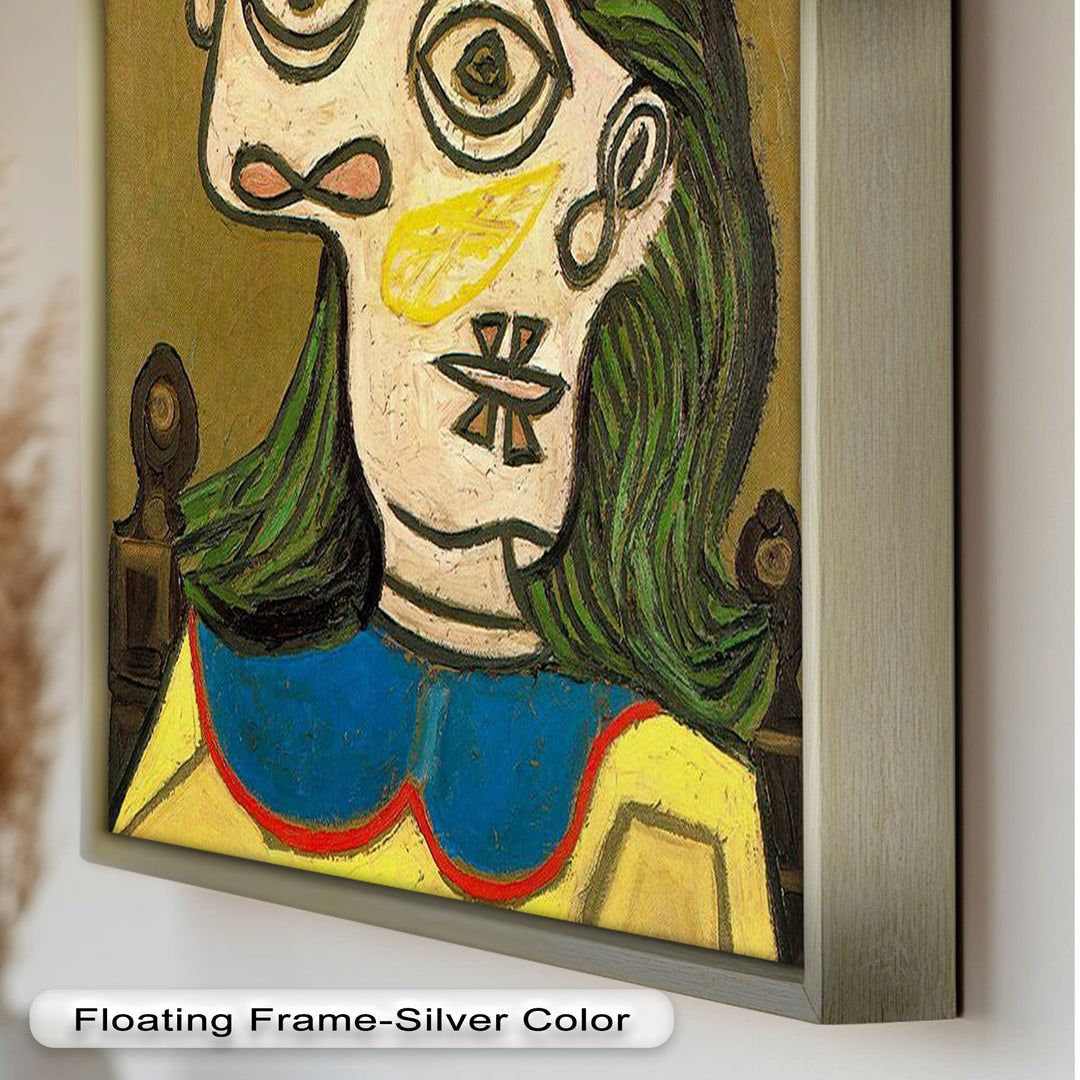 Whimsical Hat – Abstract Female Portrait with Flower Detail Picasso Oil Painting