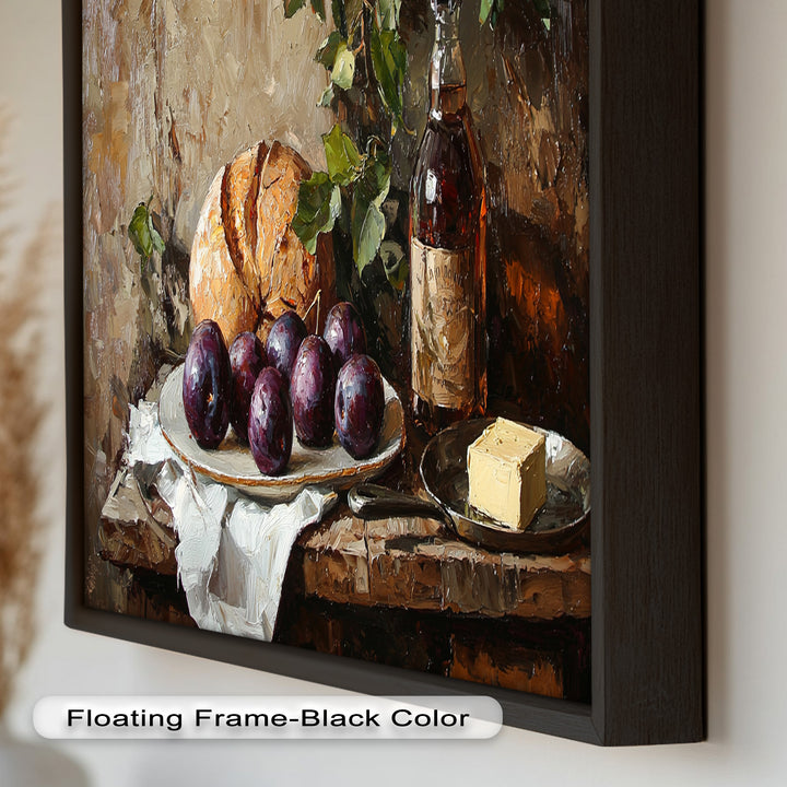 Farmhouse Kitchen Plum & Bread – Still Life Oil Painting