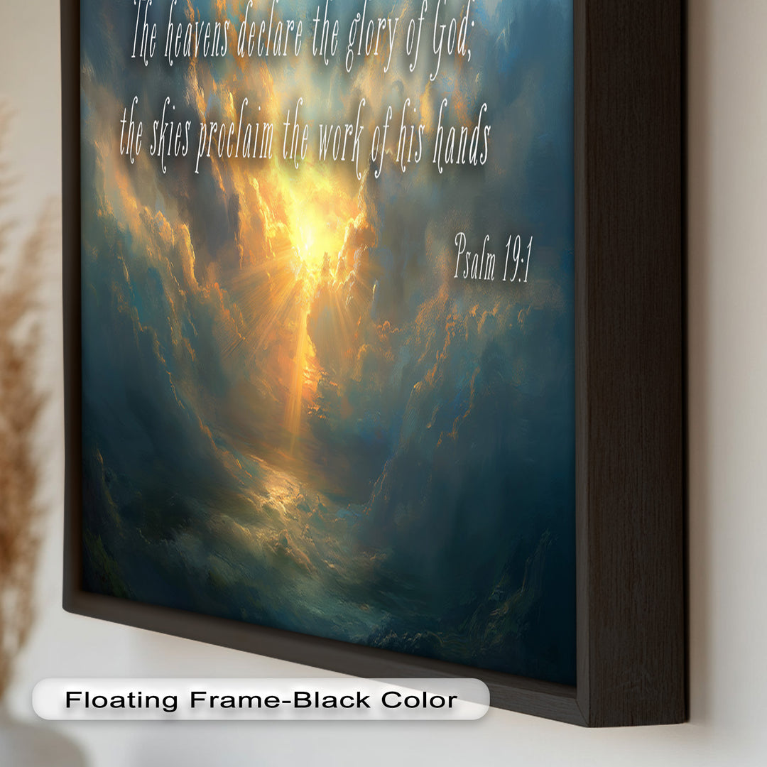 Psalm 19:1 – The Heavens Declare Bible Verse Oil Painting