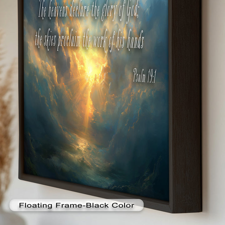 Psalm 19:1 – The Heavens Declare Bible Verse Oil Painting