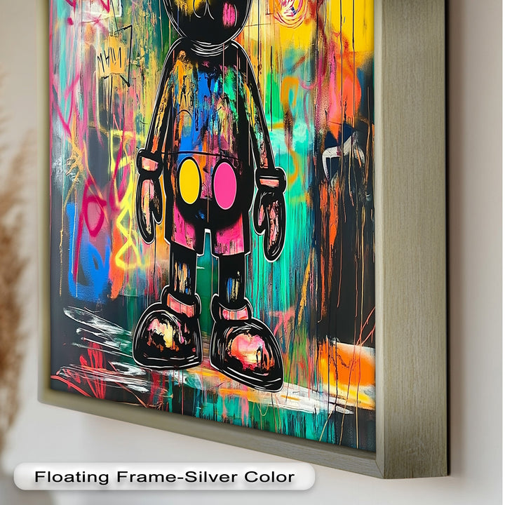 Crowned Chaos – Neon Royal KAWS Oil Painting