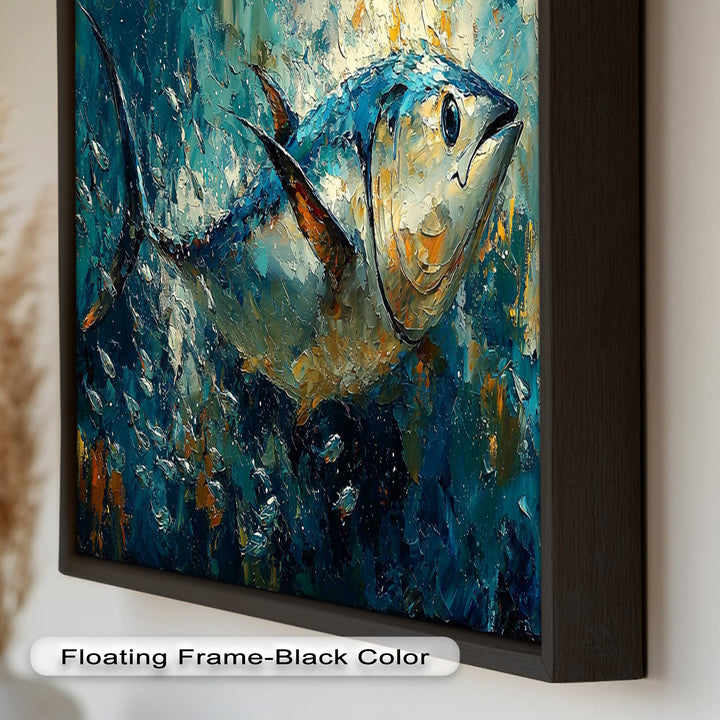 Bluefin Tuna in Ocean Current – Animal Oil Painting