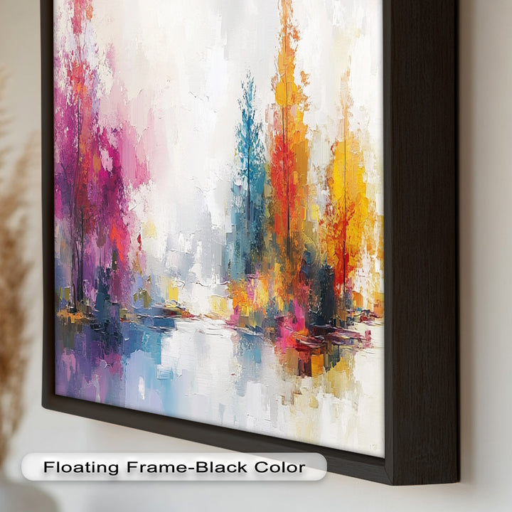 Brush Stroke Abstract Modern Art – Framed Contemporary Oil Painting