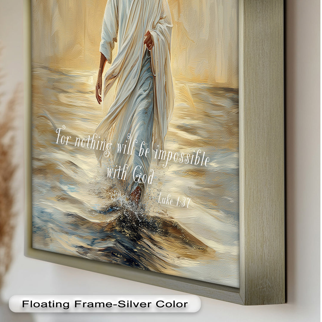 Luke 1:37 – Nothing Is Impossible Bible Verse Oil Painting