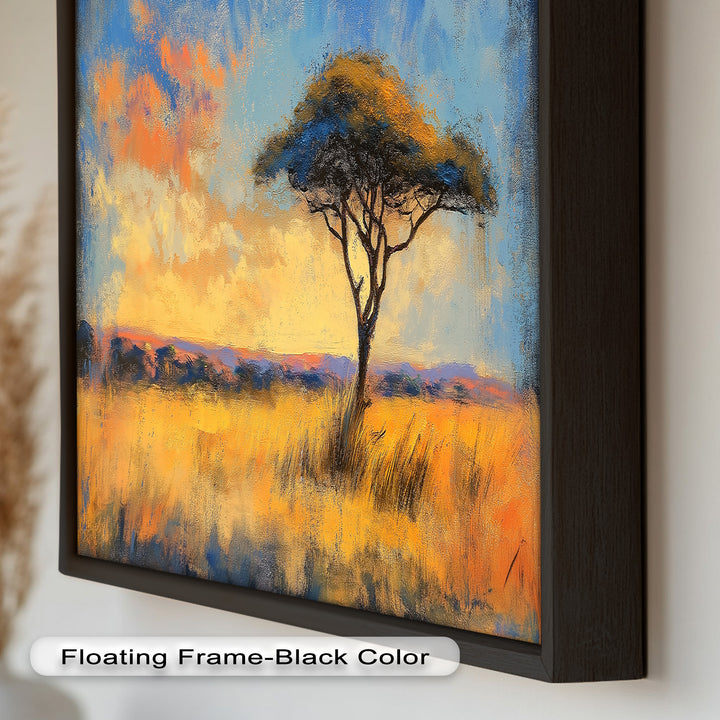 African Savannah Tree Wall Art – Landscape Oil Painting