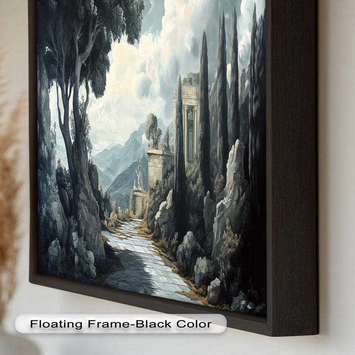 Ancient Pathway to the Temple – Dramatic Classical Landscape Oil Painting