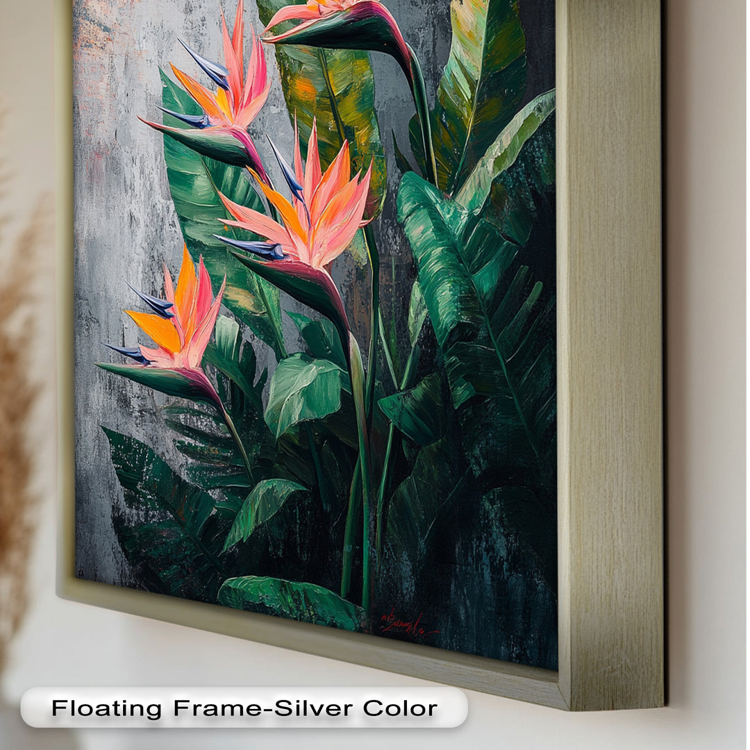 Tropical Flame – Bird of Paradise Botanical Oil Painting