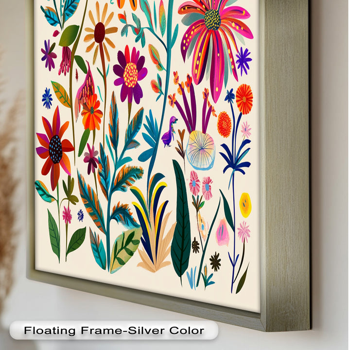 Wild Bloom Symphony – Vibrant Botanical Oil Painting