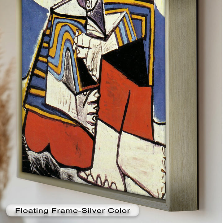 Geometric Man in Red Hat Wall Art – Cubist Oil Painting