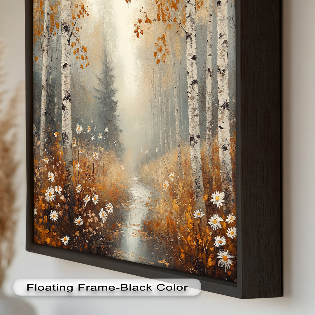 Golden Fall Leaves – Serene Autumn Oil Painting