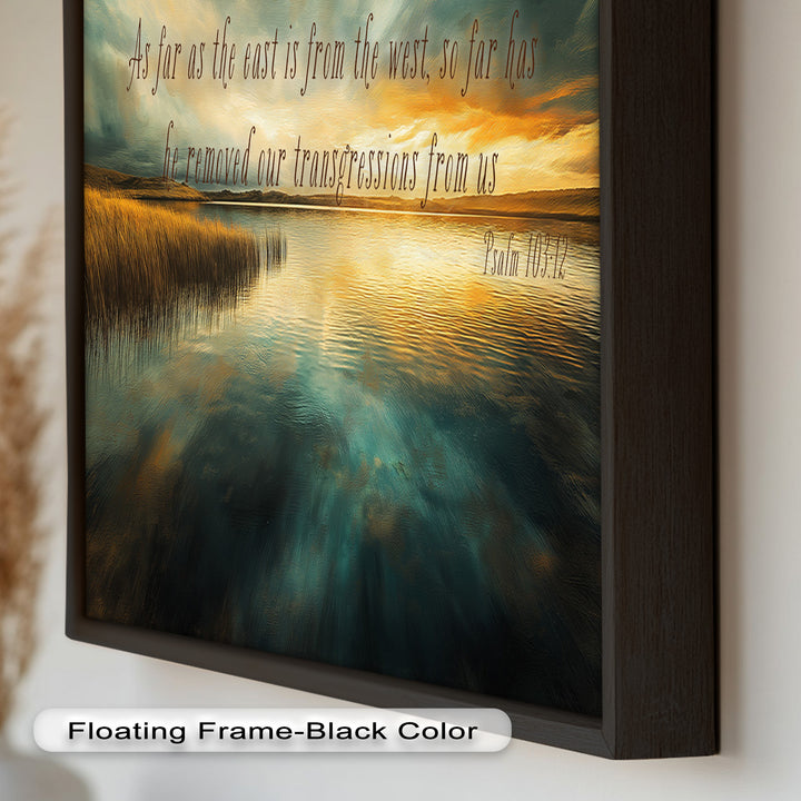 Psalm 103:12 – Divine Forgiveness Bible Verse Oil Painting