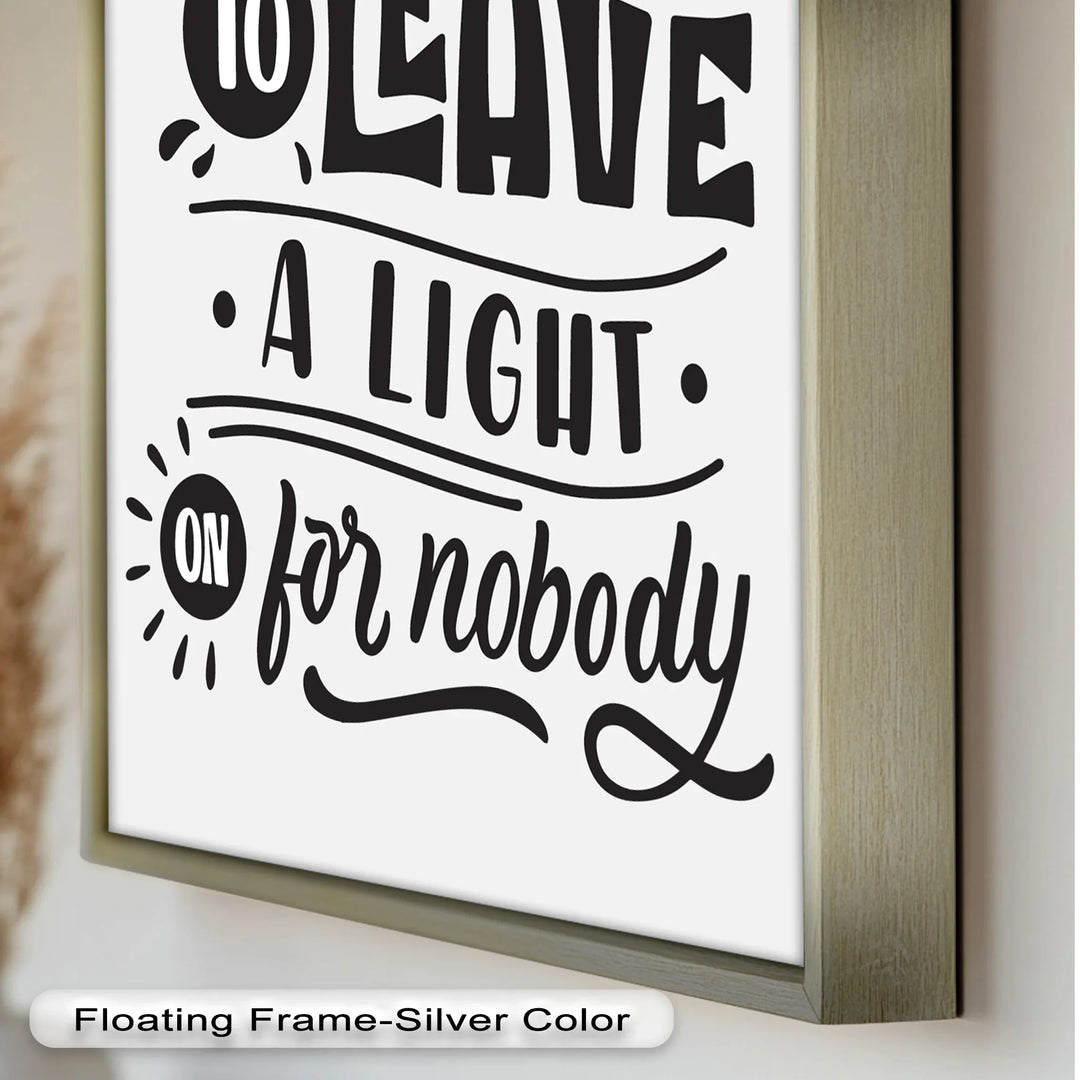 Leave a Light On – Typography Oil Painting - MyPhotoStation