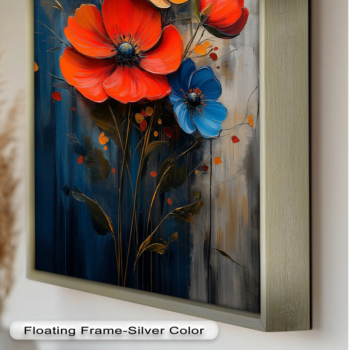 Colorburst Petals – Bold Poppy Bouquet Flower Oil Painting
