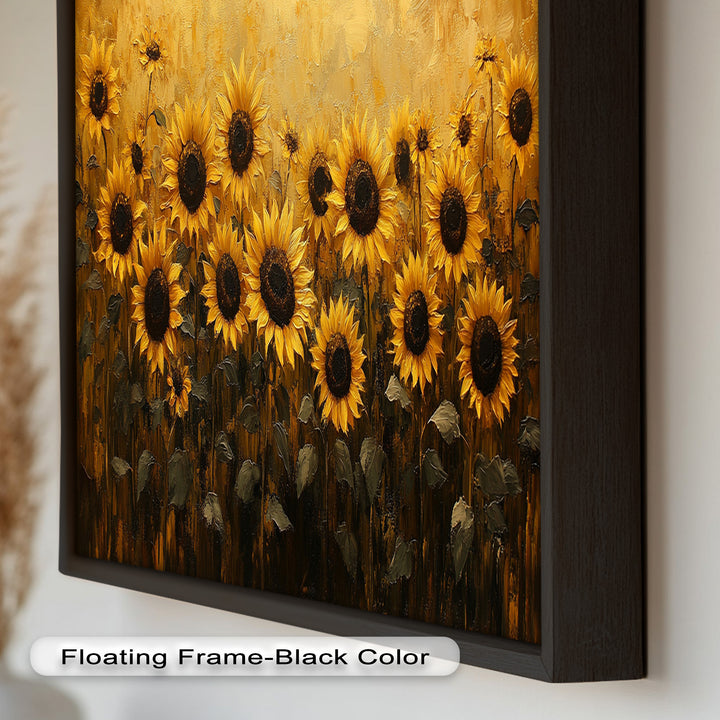 Golden Sunflower Field Wall Art – Floral Oil Painting