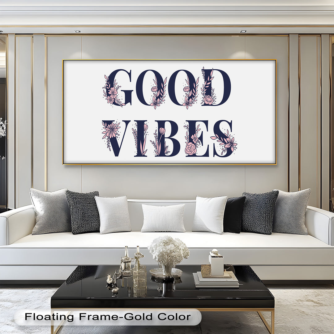 Gute Stimmung – Florale Typografie Ölgemälde
