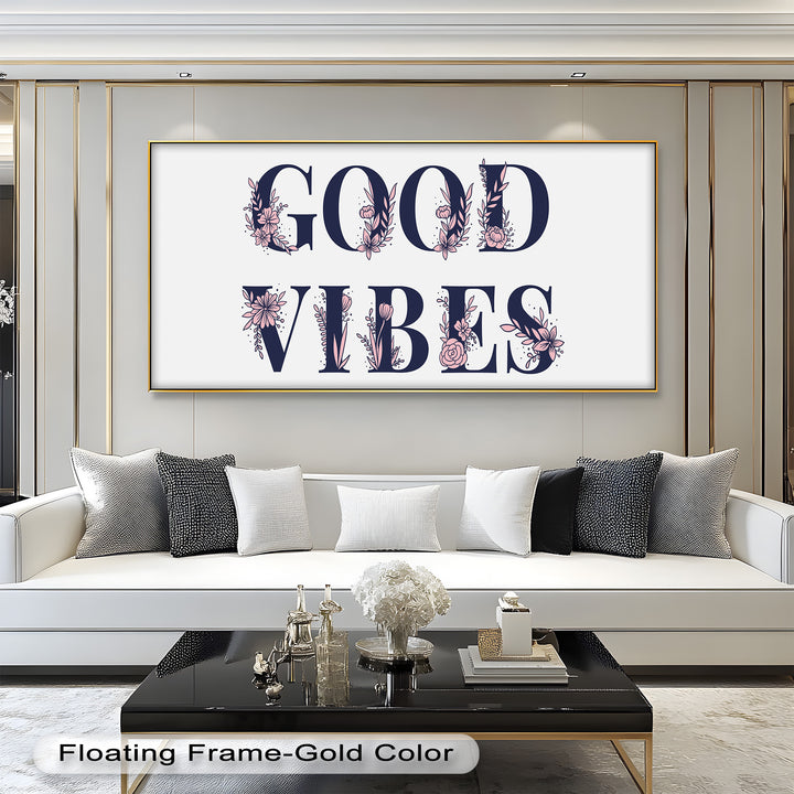 Gute Stimmung – Florale Typografie Ölgemälde