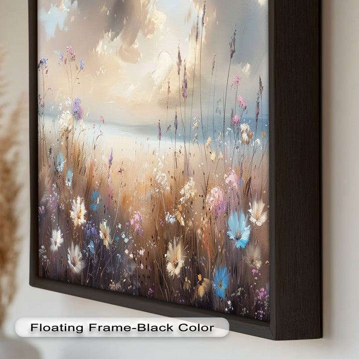 Spring Wildflowers Landscape – Tranquil Nature Oil Painting